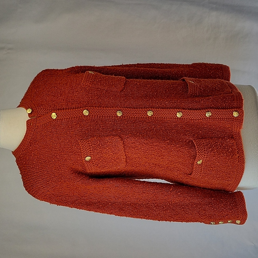 Tanner Vintage Button Up Cardigan Burnt Orange Size Medium